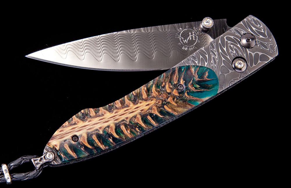 William Henry Limited Edition B10 Green Pine Knife - Scrimshaw Gallery