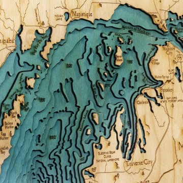 Bathymetric Map Great Lakes - Scrimshaw Gallery