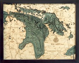 Bathymetric Map Lake Huron, Michigan