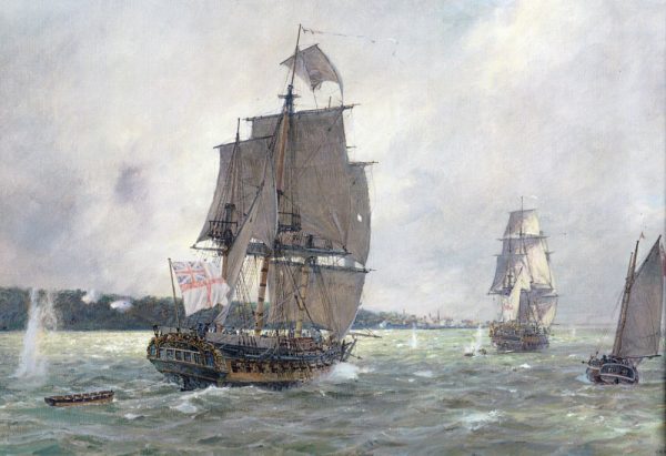 Geoff Hunt - Under Fire Off Manhatten - Scrimshaw Gallery