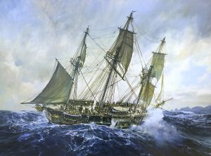 Geoff Hunt - Blue At The Mizzen - Scrimshaw Gallery