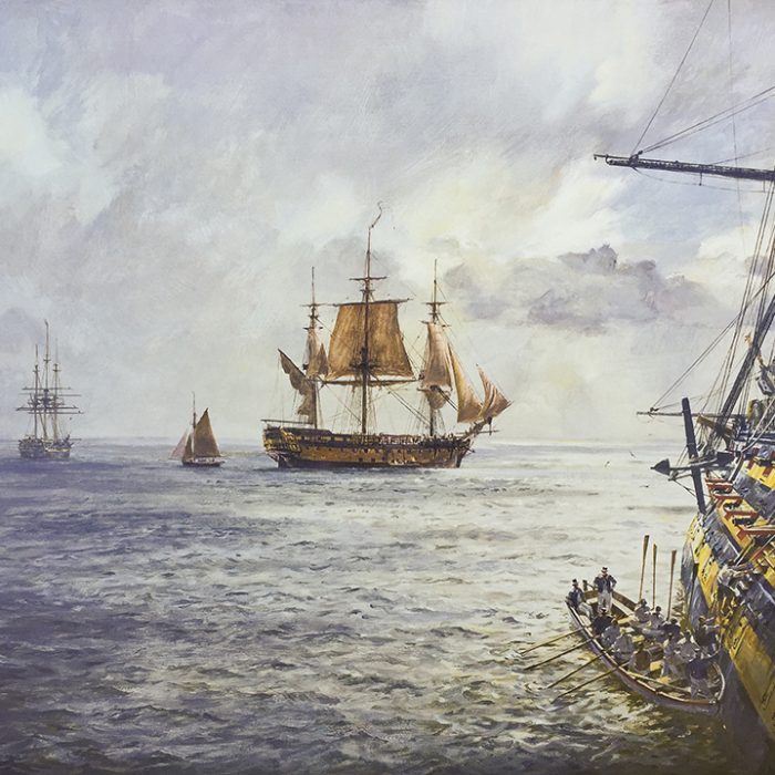 Geoff Hunt - H.M.S. Duke William: Coming Aboard - Scrimshaw Gallery