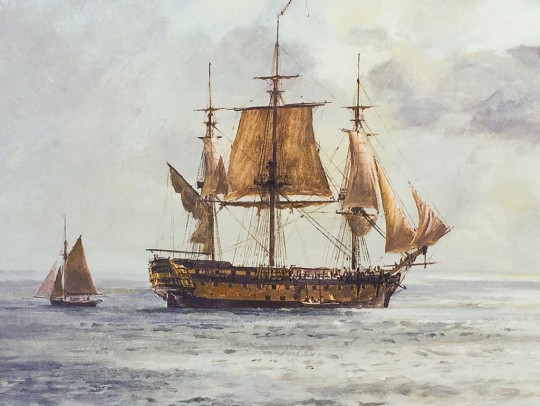 Geoff Hunt - H.M.S. Duke William: Coming Aboard - Scrimshaw Gallery