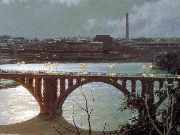 John Stobart - Georgetown: Moonlight on the Potomac River