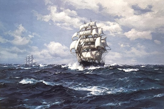 Charles Vickery - Full Sail - Scrimshaw Gallery