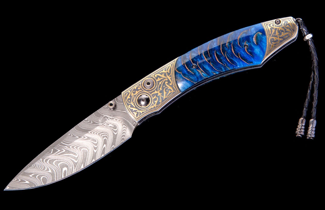 William Henry Limited Edition B12 Golden Pine Knife - Scrimshaw Gallery