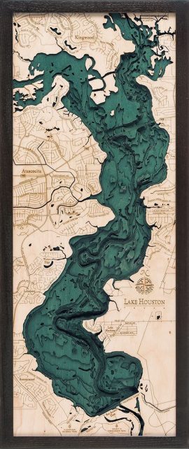 Bathymetric Map Lake Houston, Texas