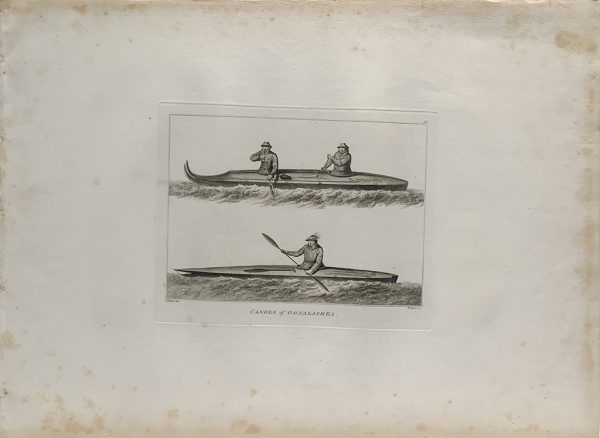 Cook Engraving - Canoes of Oonalashka