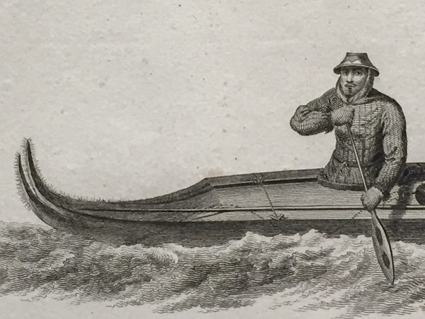 Cook Engraving - Canoes of Oonalashka