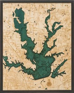 Bathymetric Map Lewisville Lake, Texas - Scrimshaw Gallery