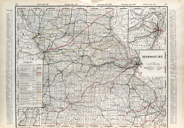 Missouri State Railroad Map (1928) - Scrimshaw Gallery