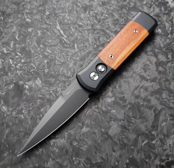 ProTech Automatic Knife - Godson 707 Red Ironbark Eucalyptus Wood